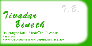 tivadar bineth business card